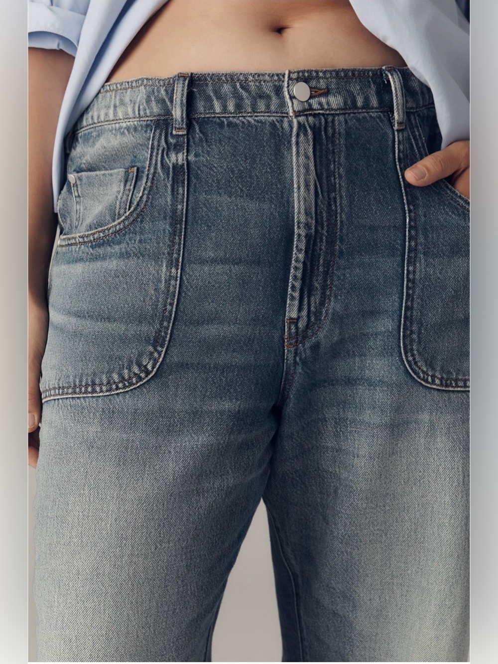 Pilcro Jenna Mid-Rise Relaxed Jeans Medium Petite - Picture 2 of 10